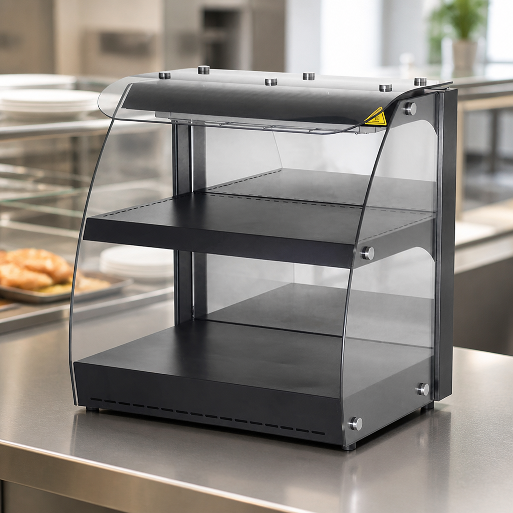 Commercial Self-Serve Heated Display Unit for 4 Half-Size Trays
