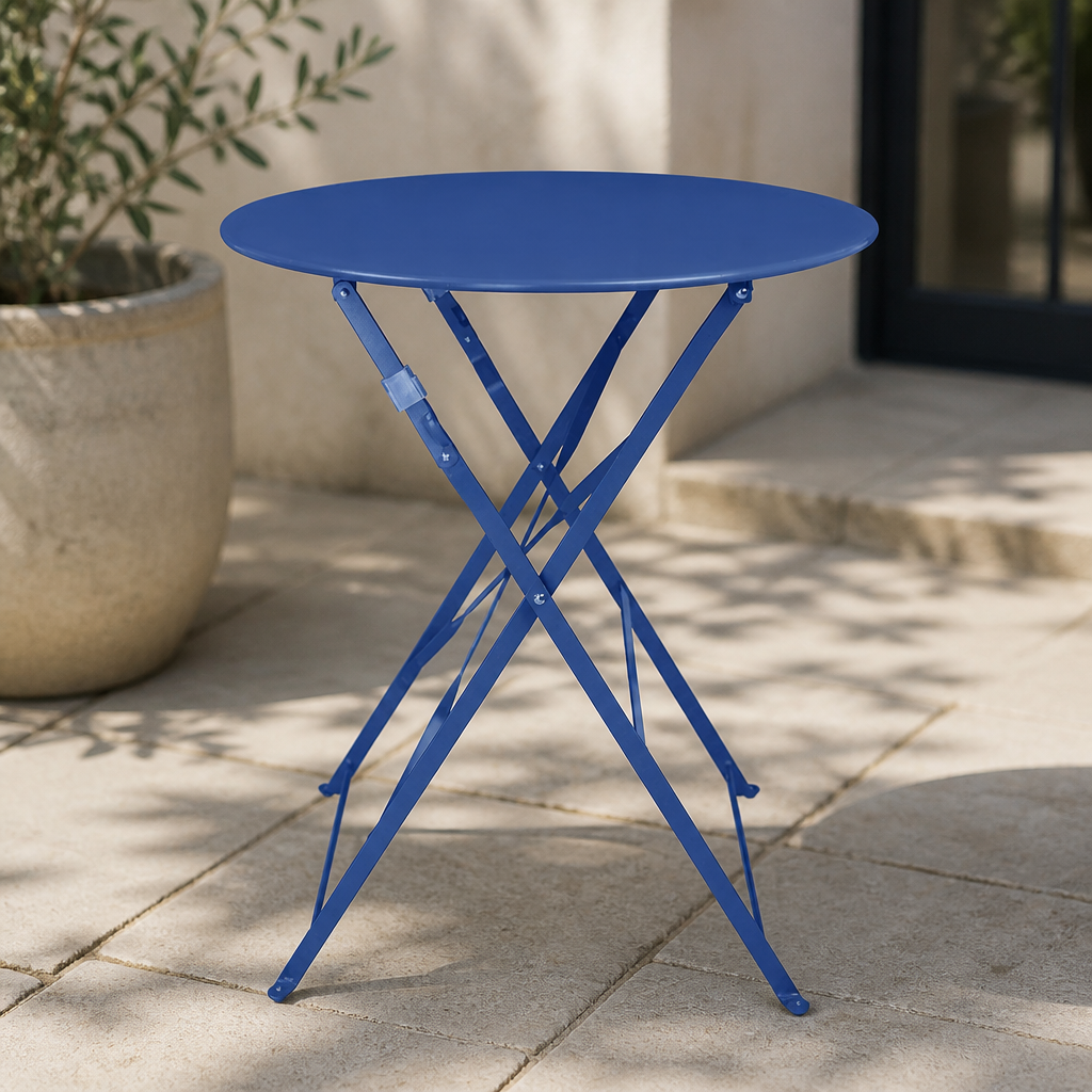 Commercial Outdoor Round Table 600mm Dark Navy Finish