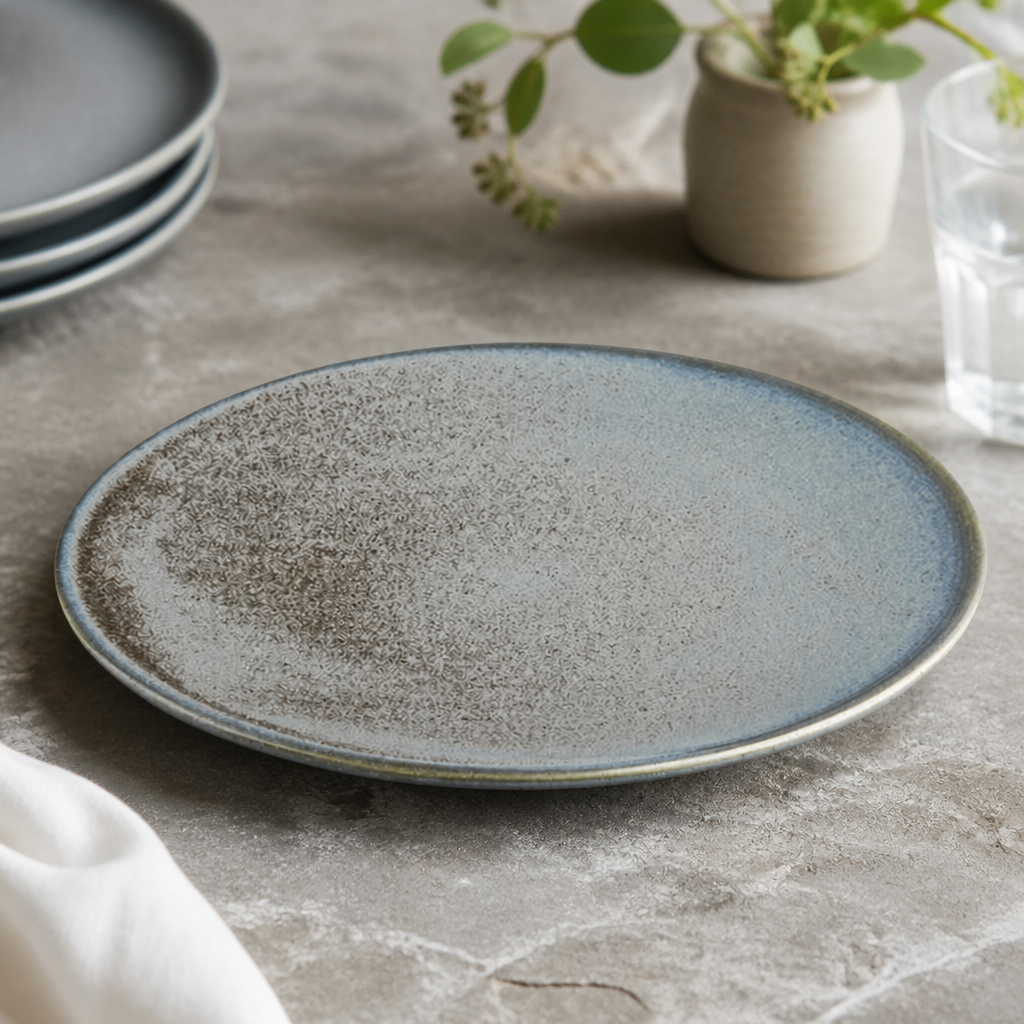 Commercial Porcelain Coupe Plates 230mm Blue 6 Pack
