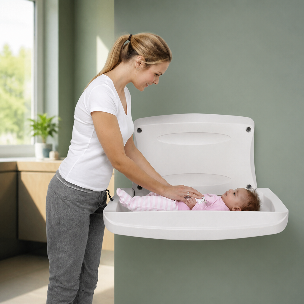 Commercial Baby Changing Station with Foldaway Mechanism