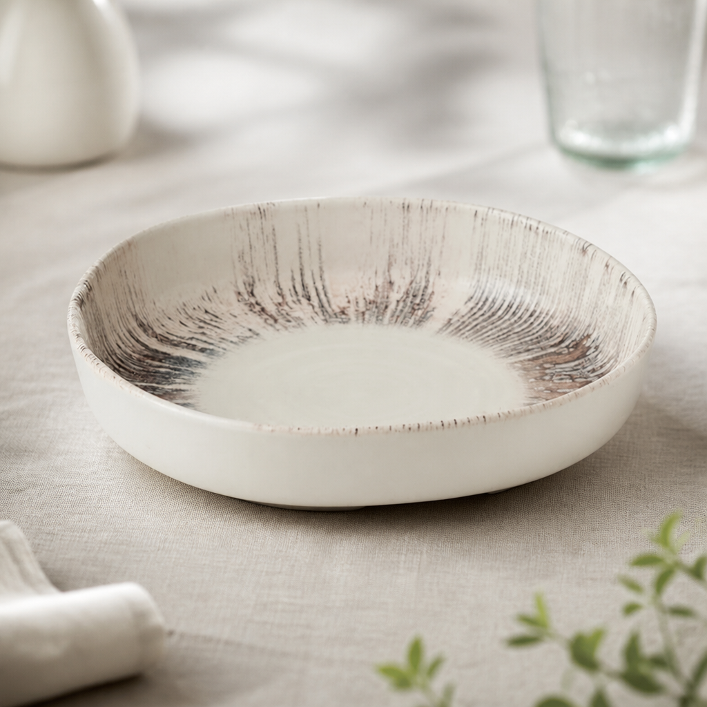 Commercial Walled Bowls 200mm Pink Organic Ceramic 6 Pack