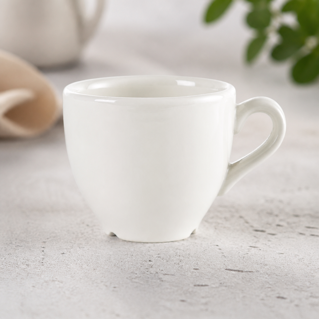 Commercial Plain Whiteware Espresso Cups 85ml - 24 Pack
