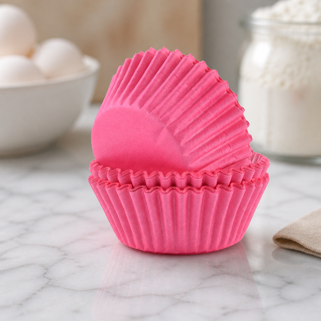 Commercial Pink Cupcake Cases 75mm - 60 Pack