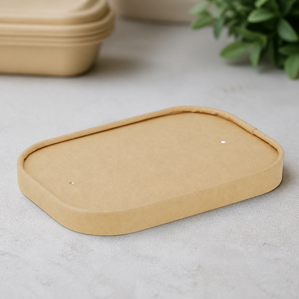 Commercial Recyclable Paper Lids for Takeaway Containers 300 Pack