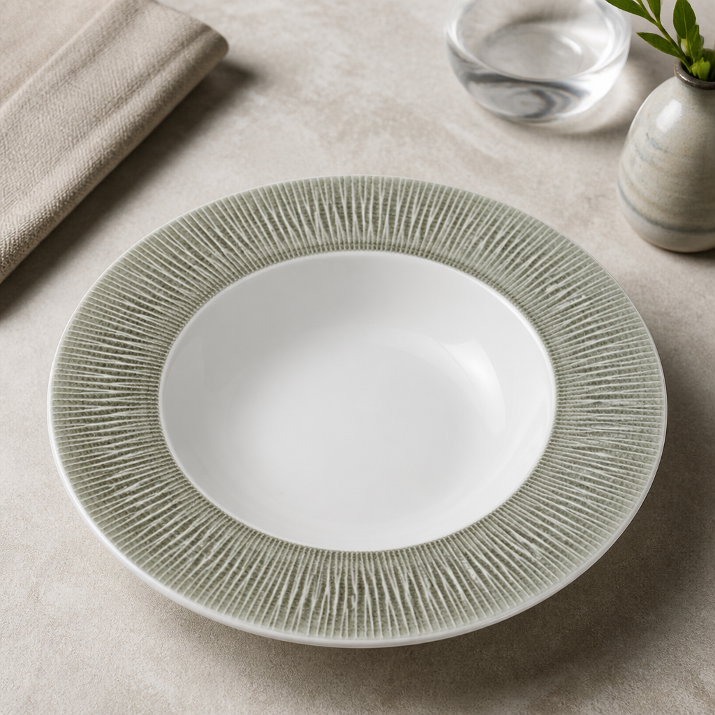 280mm Wide Rim Ceramic Bowls - Commercial Catering 12 Pack