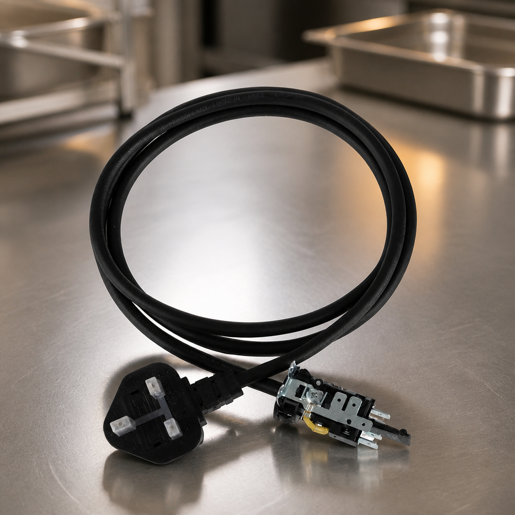 Replacement Mains Cable Assembly 10A Fuse for Bains Marie
