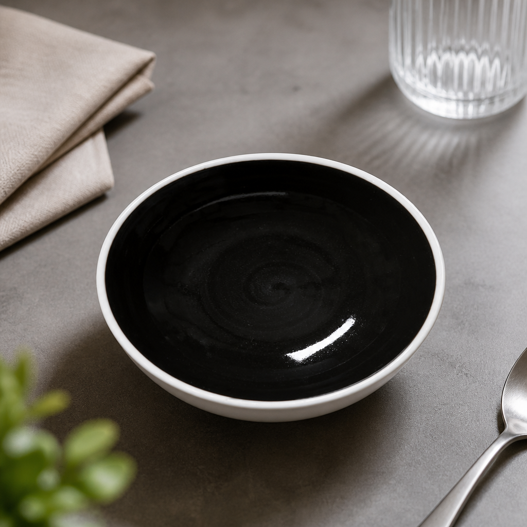 Commercial 155mm Bowls 655ml Black 12 Pack Catering Equipment