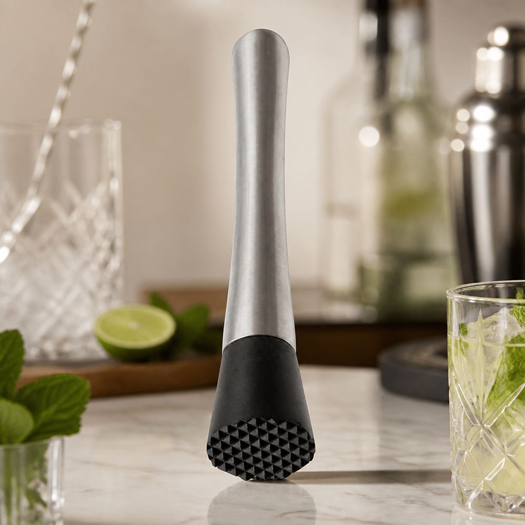 Stainless Steel Cocktail Muddler 210mm Durable Bar Utensil