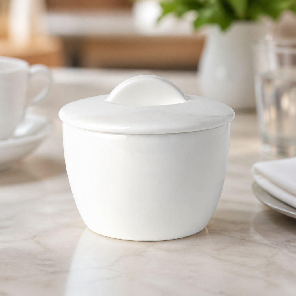Commercial Sugar Bowls with Lids 220ml - 12 Pack