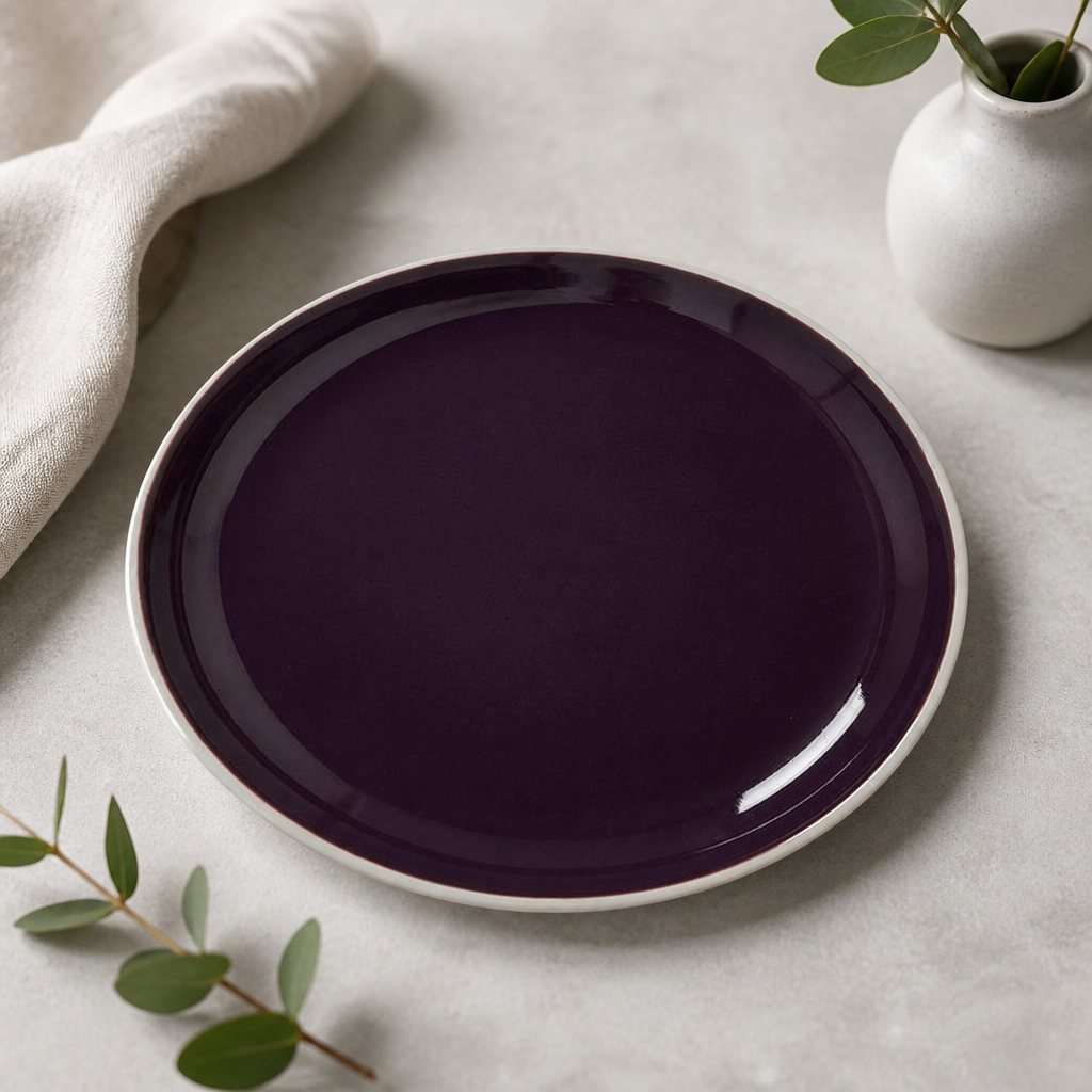 Commercial Coupe Plates 202.5mm Damson 12 Pack Durable Design