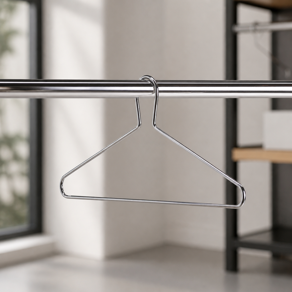 Heavy-Duty Chrome Steel Coat Hangers 50 Pack Commercial Use