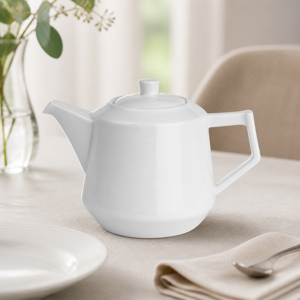 Commercial Teapot 820ml Whiteware Porcelain 2 Pack