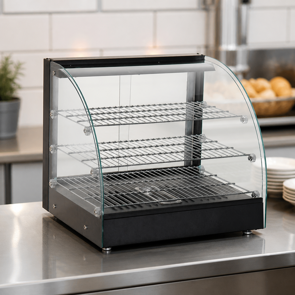 82L Commercial Heated Food Display Merchandiser with LED Lighting