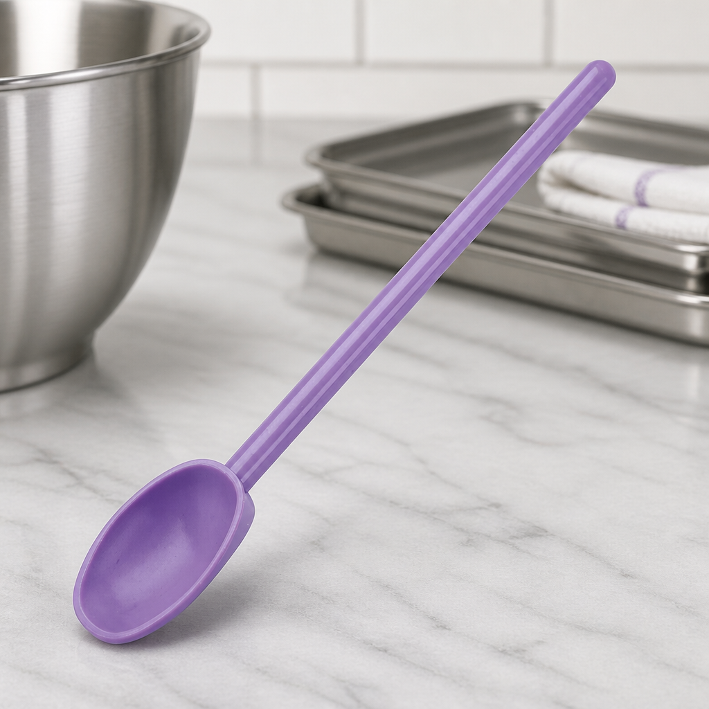 Commercial Purple Mixing Spoon 11.5" Allergen Safe Tool