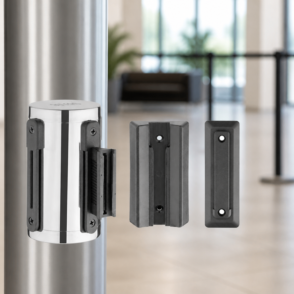 Wall Mounted Barrier Strap Black 3m for Commercial Use