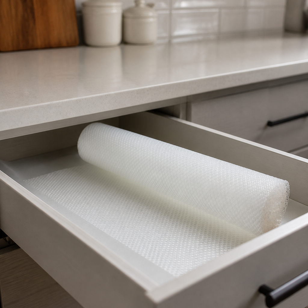 Clear Shelf Liner 610mm x 5000mm for Commercial Glass Storage