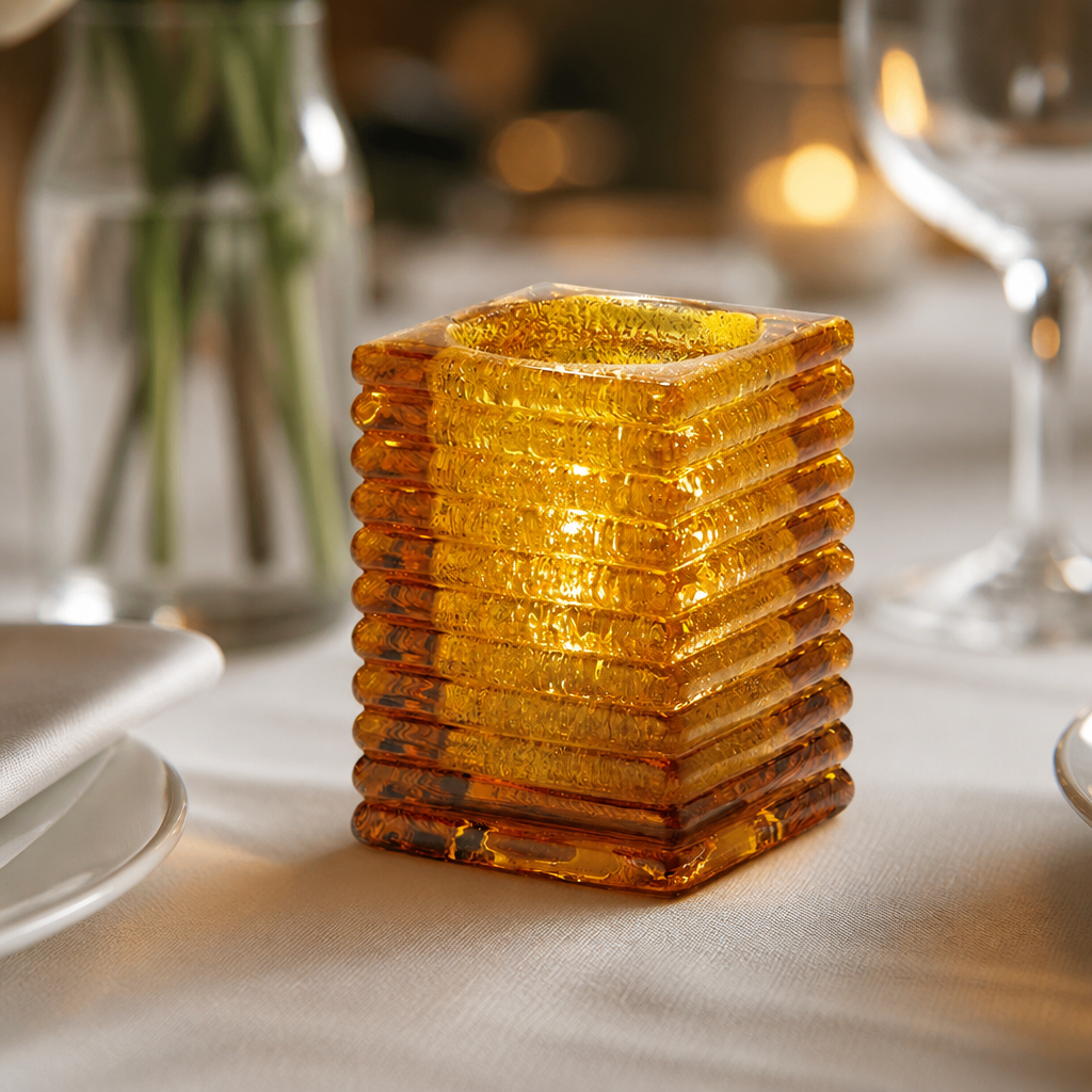 Commercial Table Lamps Amber Jewel Glasses 71x105mm 6 Pack