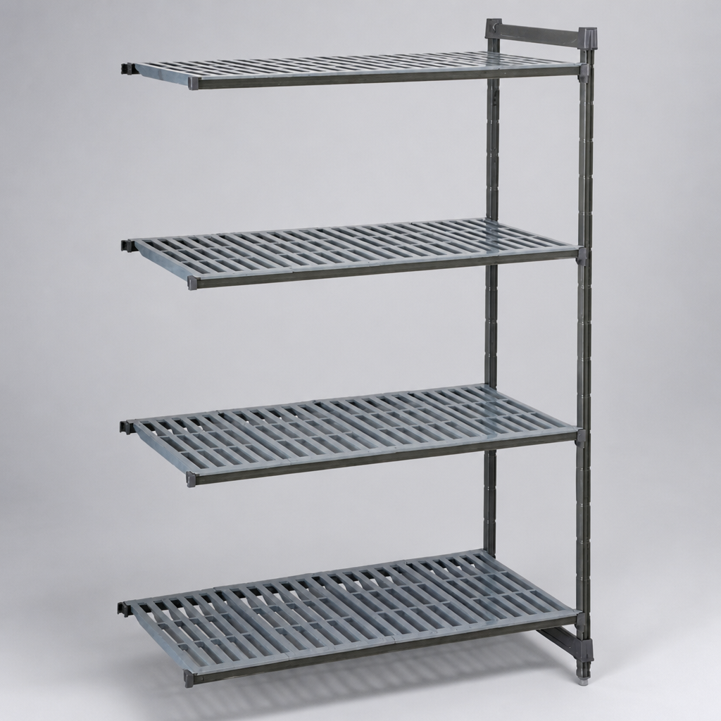 Commercial 4-Tier Add-On Shelving Unit with Vented Shelves