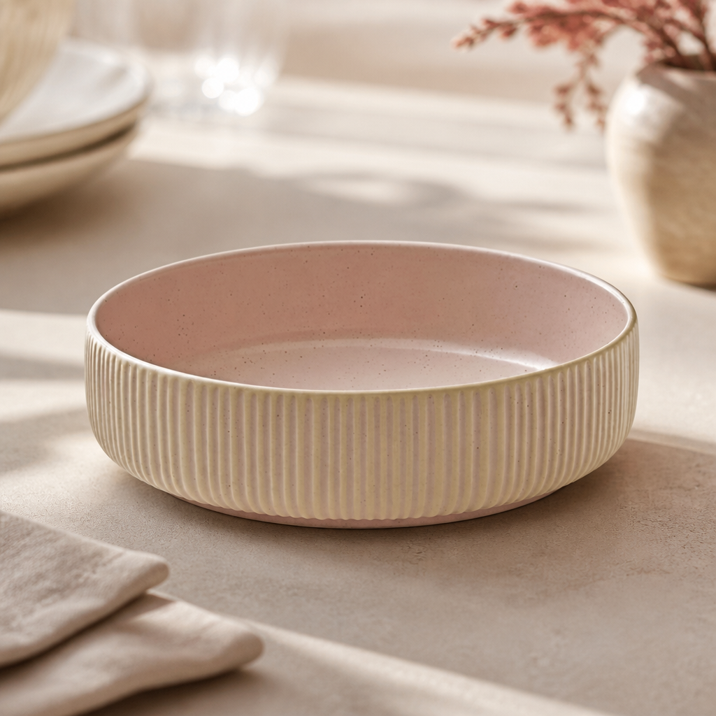 Commercial Nara Rose Bowls 160mm - 6 Pack Stoneware Set