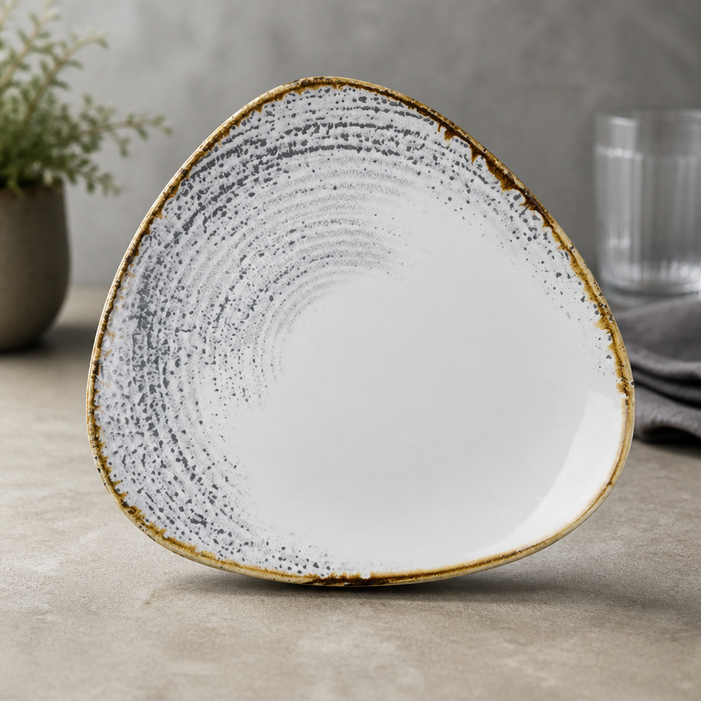 Commercial Grey Triangle Plates 265mm - 12 Pack