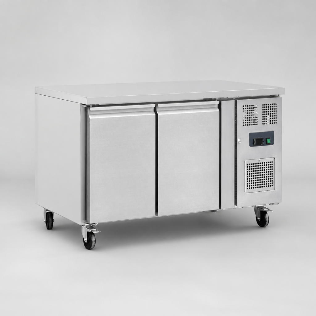 U-Series 282L Double Door Counter Fridge for Commercial Kitchens