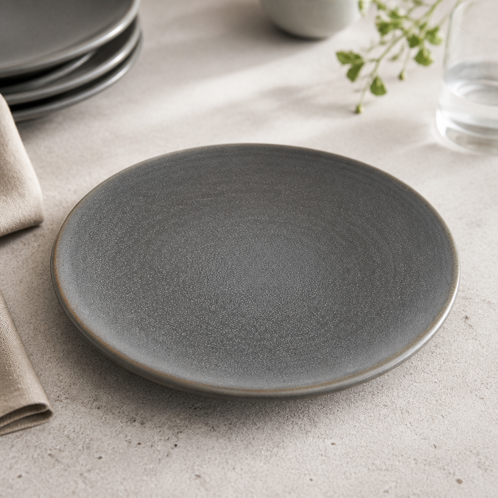 Commercial Evo Granite Coupe Plates 205mm Grey 6 Pack
