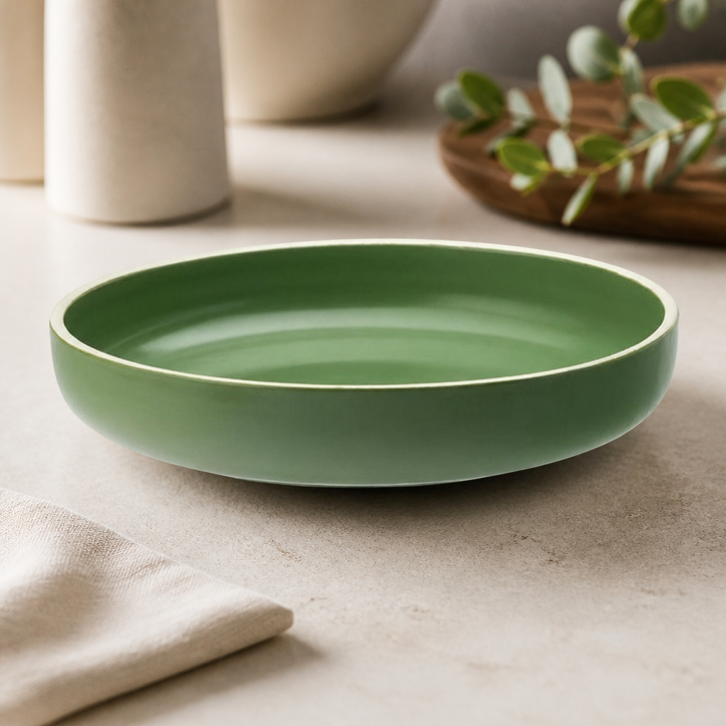 Commercial Vitrified Porcelain Bowls 240mm Forest Green 6 Pack