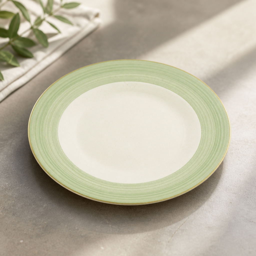Commercial Green Slimline Plates 270mm - 24 Pack Porcelain