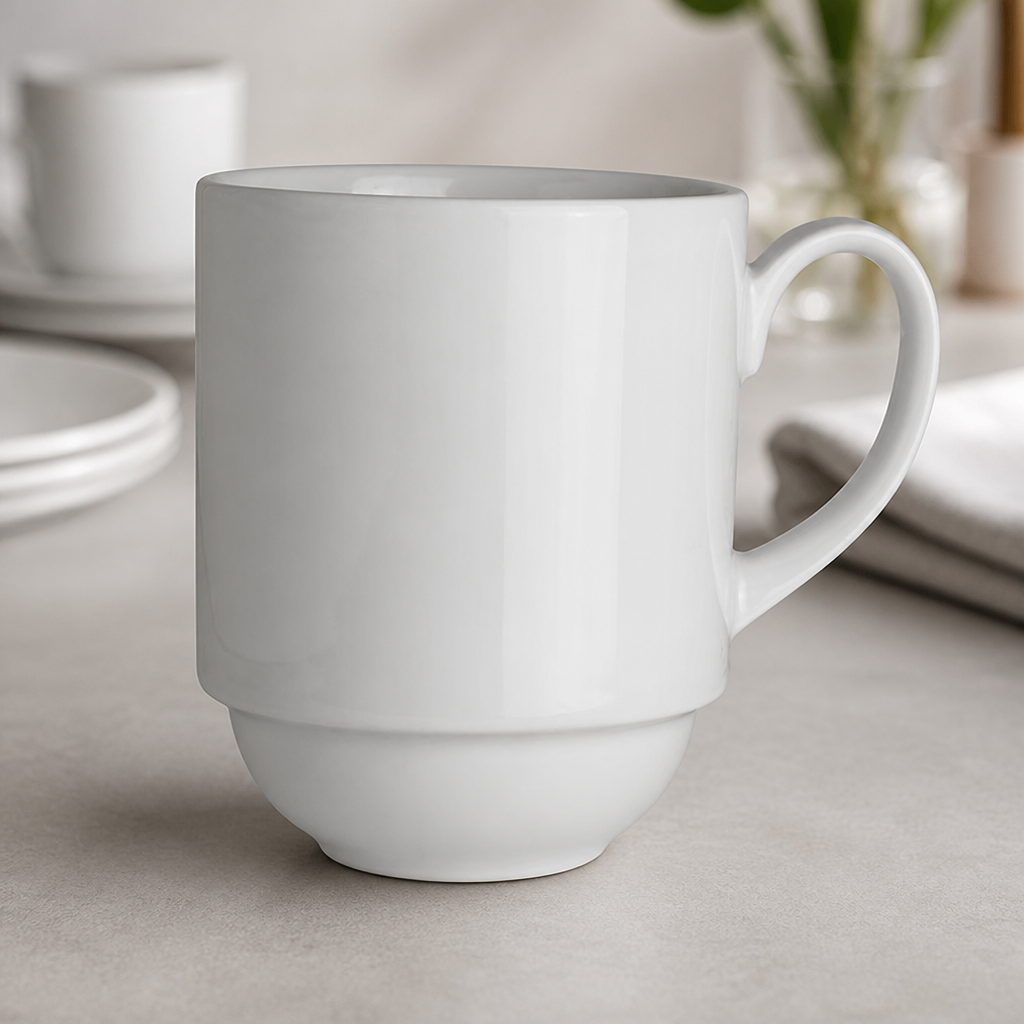 Commercial 325ml Stacking Mugs - 36 Pack Porcelain