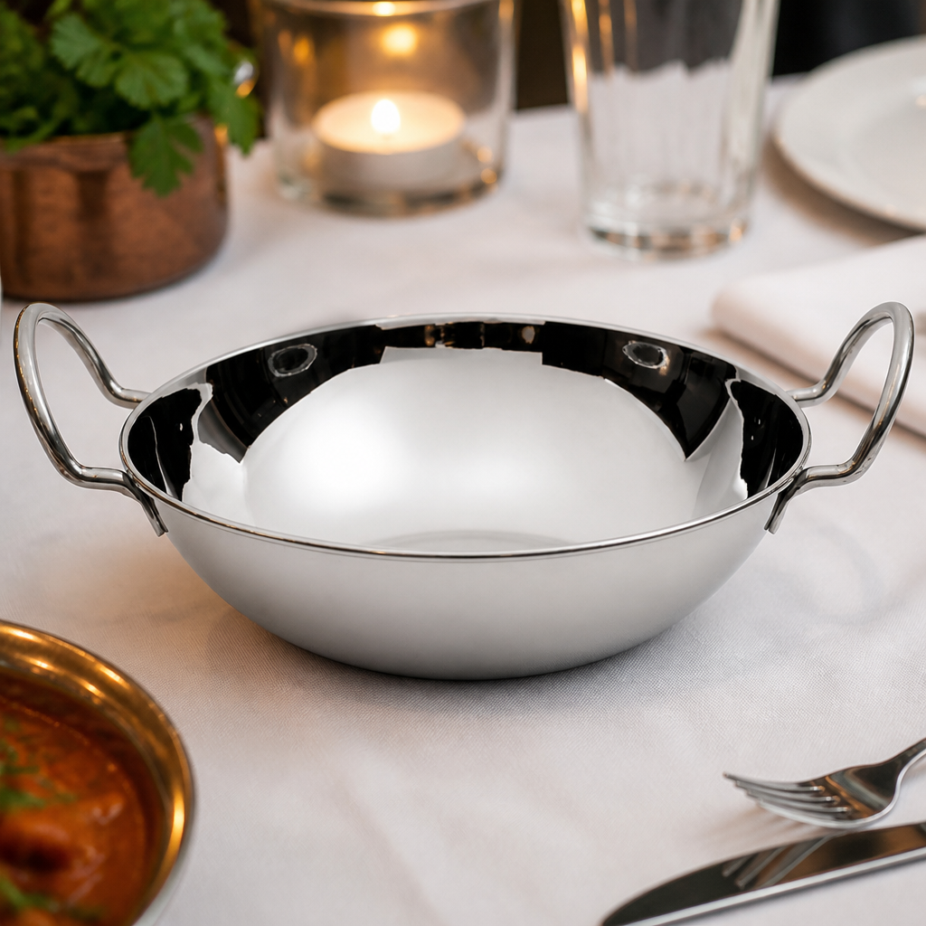 Medium Stainless Steel Balti Serving Dish 735ml