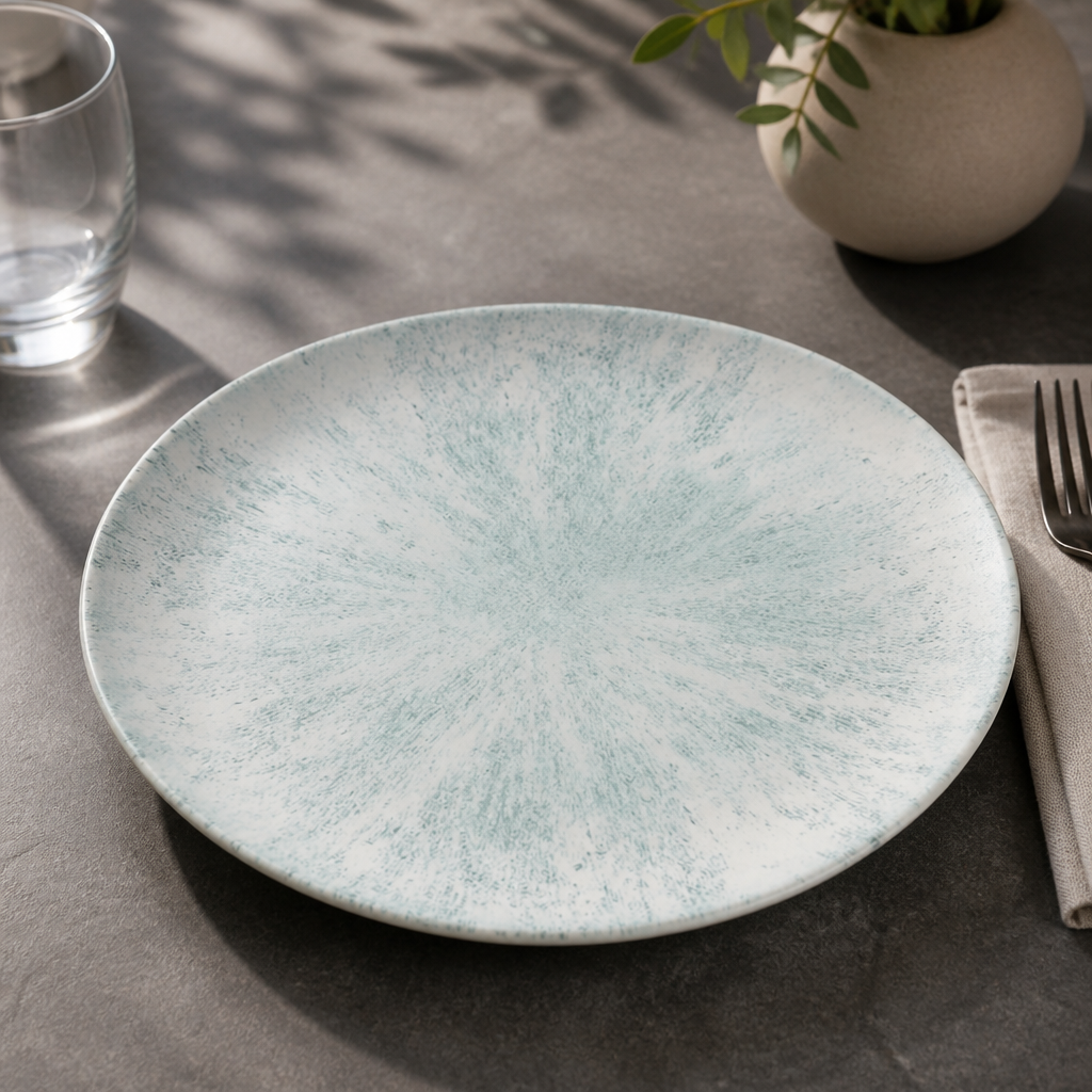 Commercial Stone Coupe Plates 288mm in Aquamarine, 12 pack