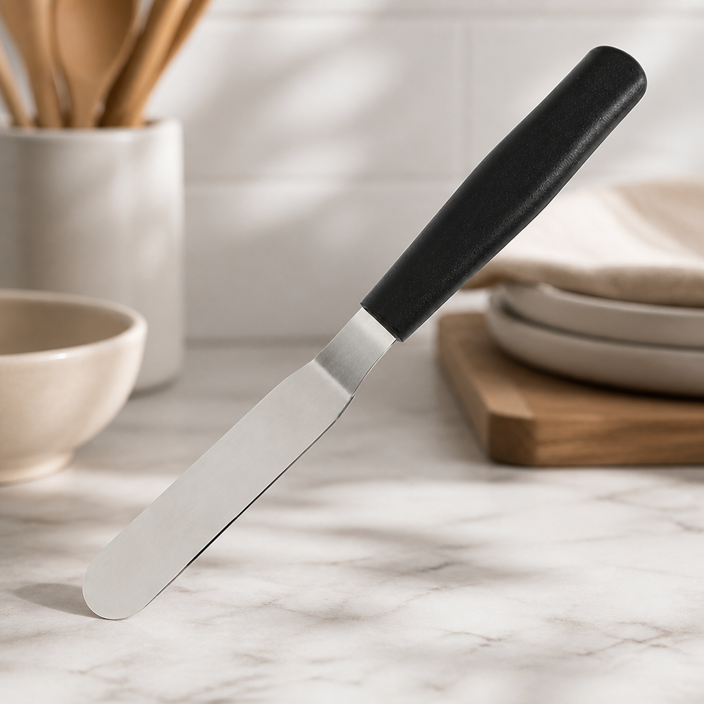 Commercial Cranked Spatula 10cm Stainless Steel Kitchen Tool