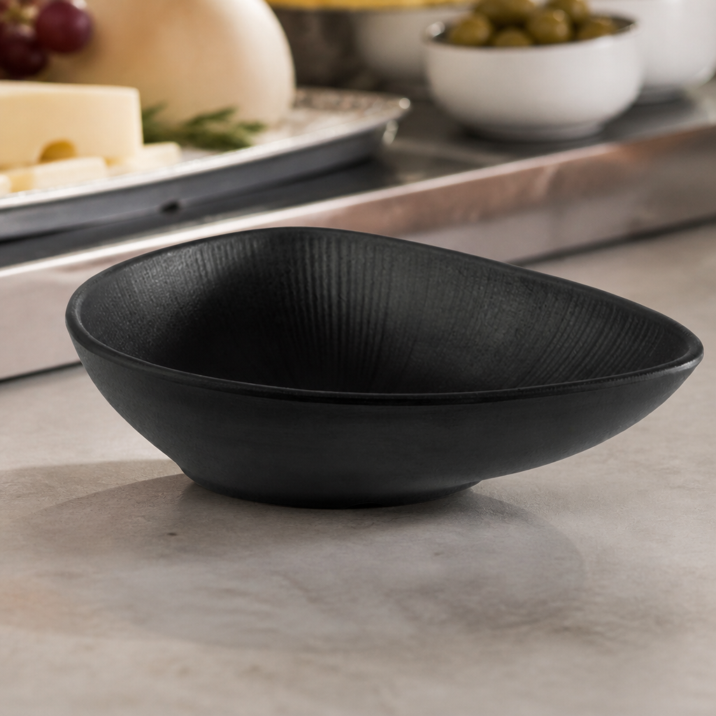 Commercial Melamine Bowl Black 230mm 600ml Dishwasher Safe