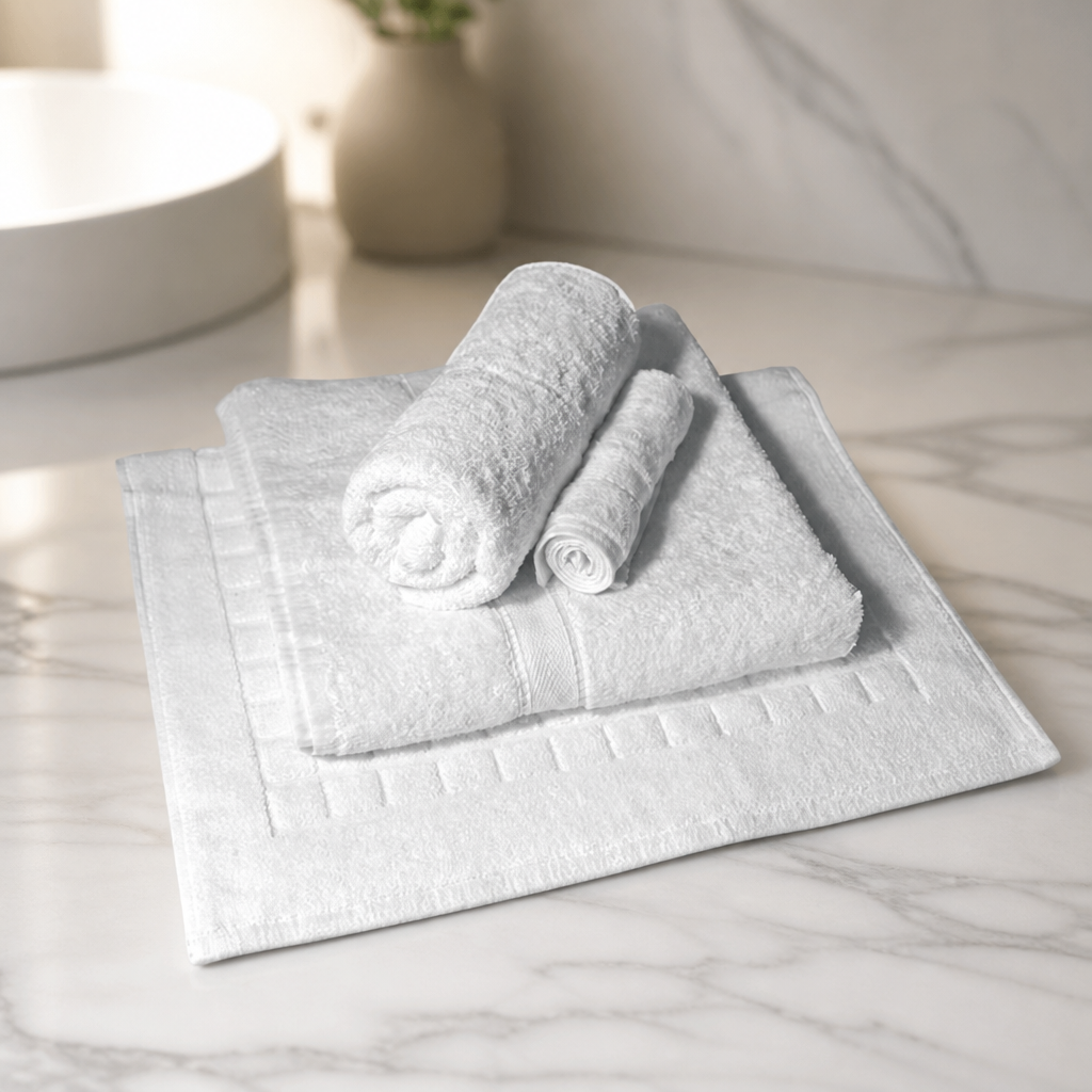 Luxury Cotton Spa Towel Set of 4 - Face Cloth, Hand, Bath Mat