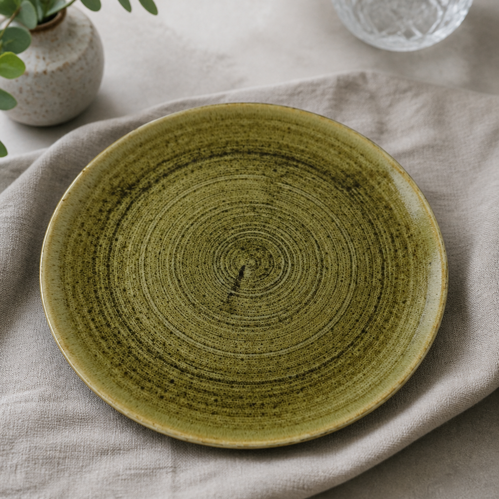 Commercial Olive Coupe Plates 8 2/3" - 12 Pack Super Vitrified