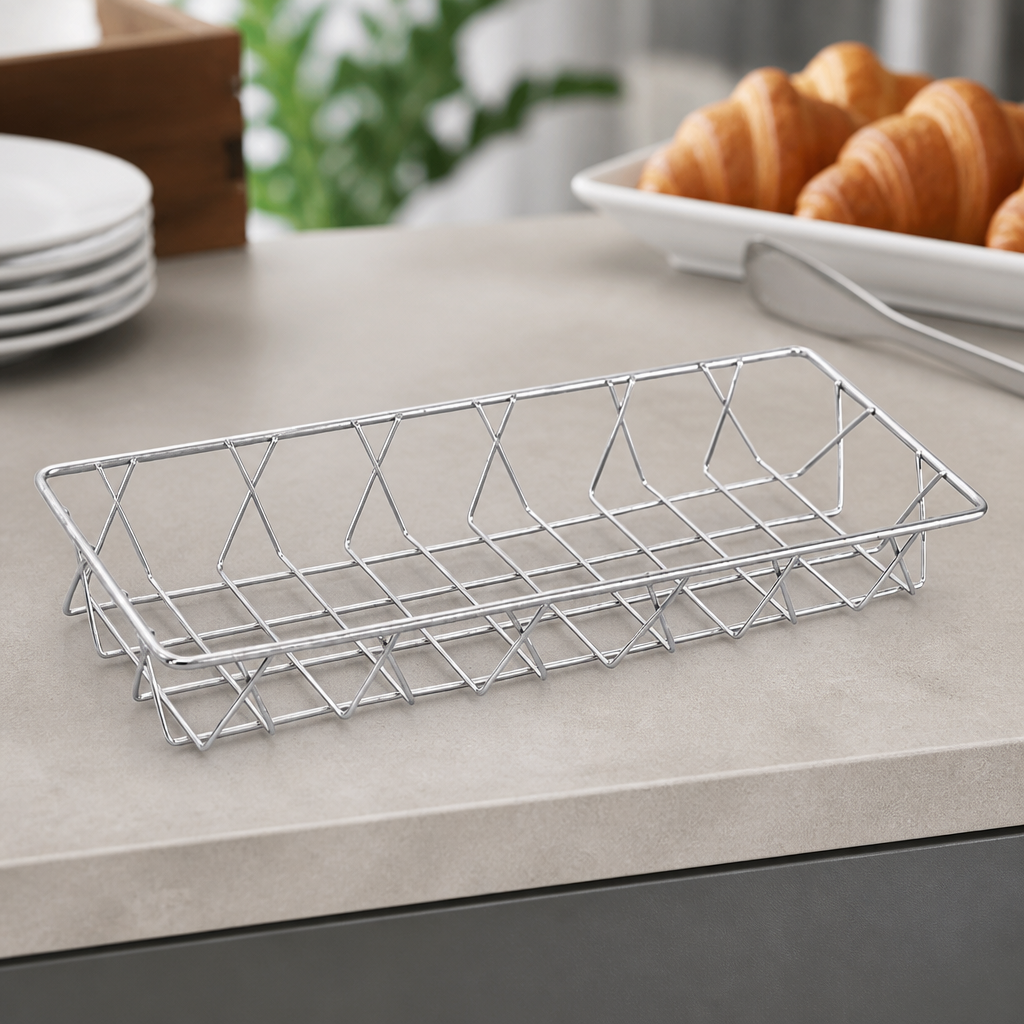 Commercial Stainless Steel Wire Display Basket 350x150x50mm