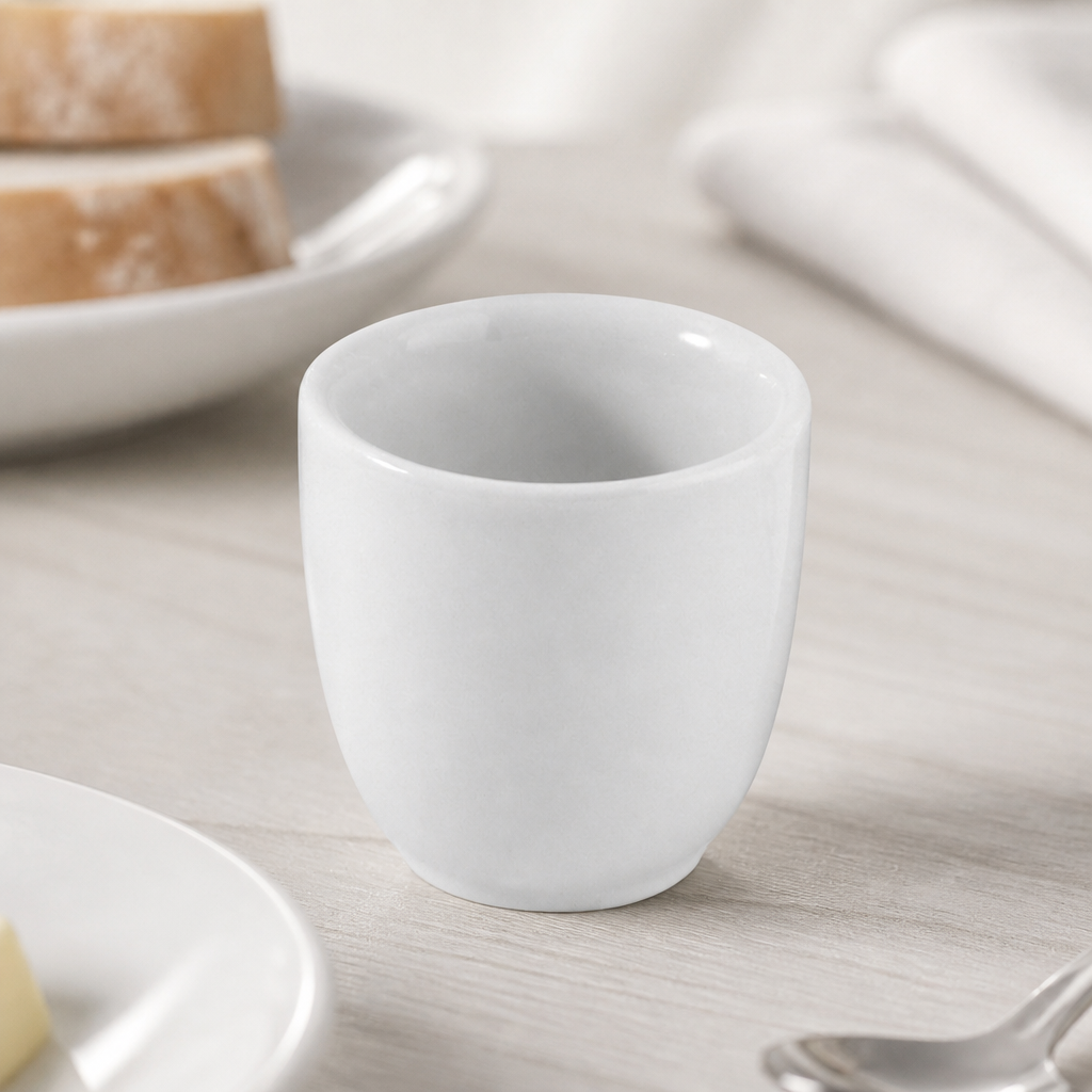 Commercial Plain Whiteware Egg Cups 24 Pack Durable Porcelain