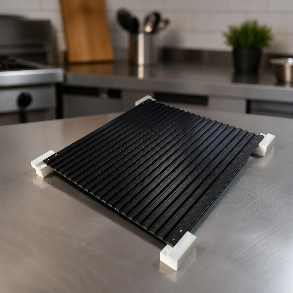 Commercial Ribbed Grill Plate 300mm for Paninis and Toasties