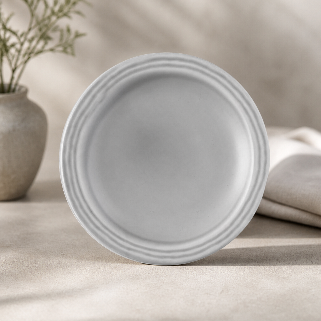 Commercial Grey Plates 178mm - 12 Pack Rustic Design