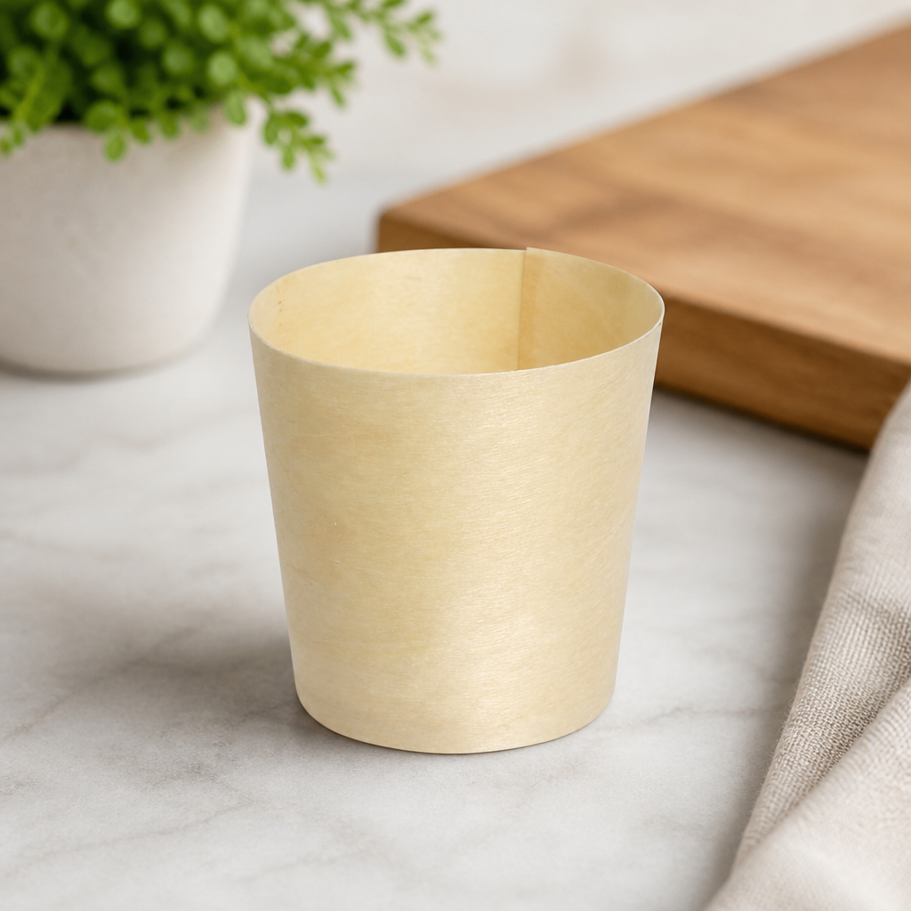 Compostable Wooden Sauce Pots 38ml Disposable Condiment Cups