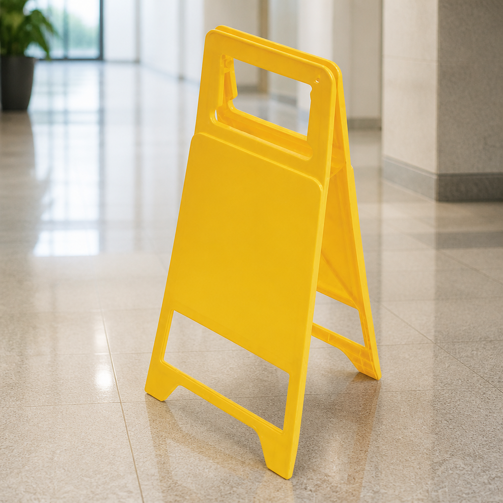 Commercial Non-Tip Wet Floor Safety Sign 600mm Yellow