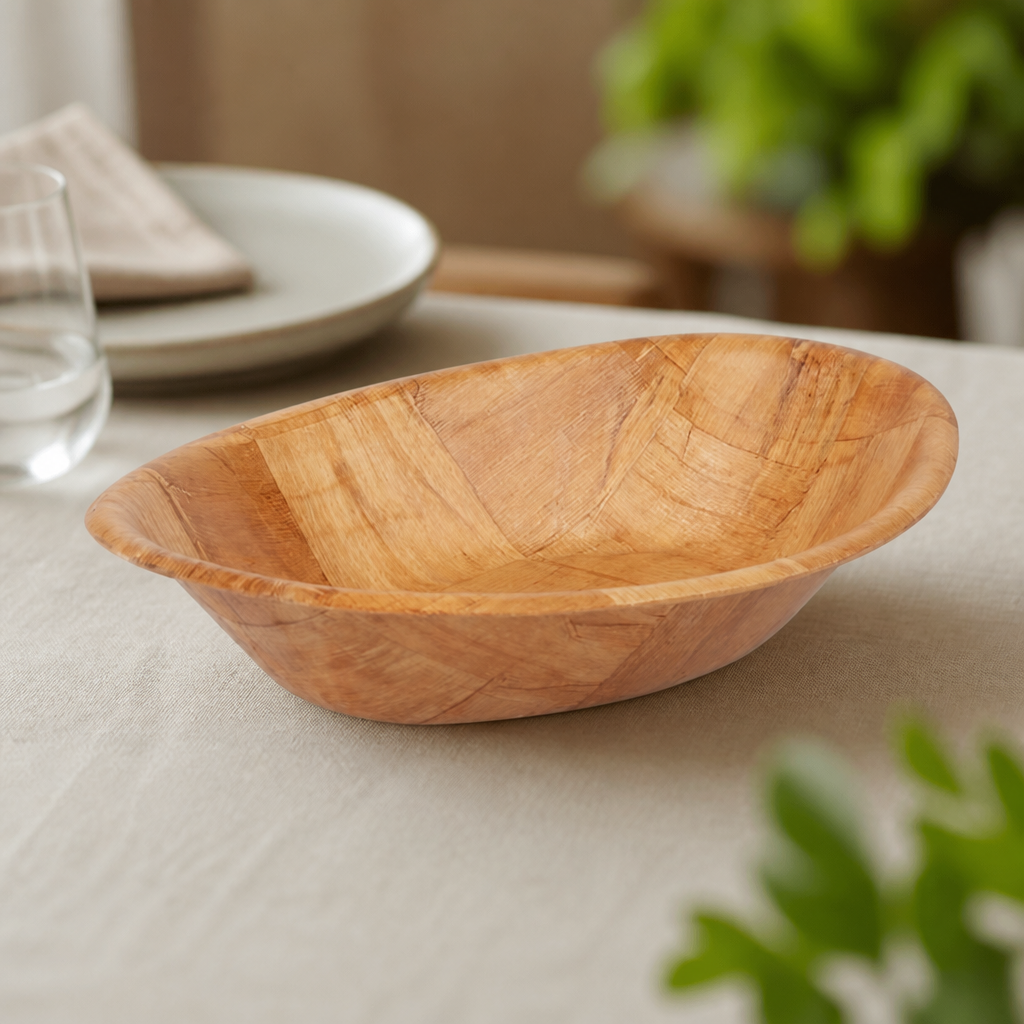 Large Wooden Bowl for Commercial Catering - 305x229mm