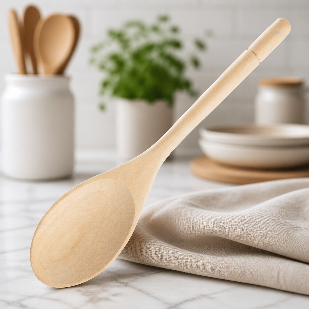 8" Wooden Cooking Spoon for Commercial Kitchen Use