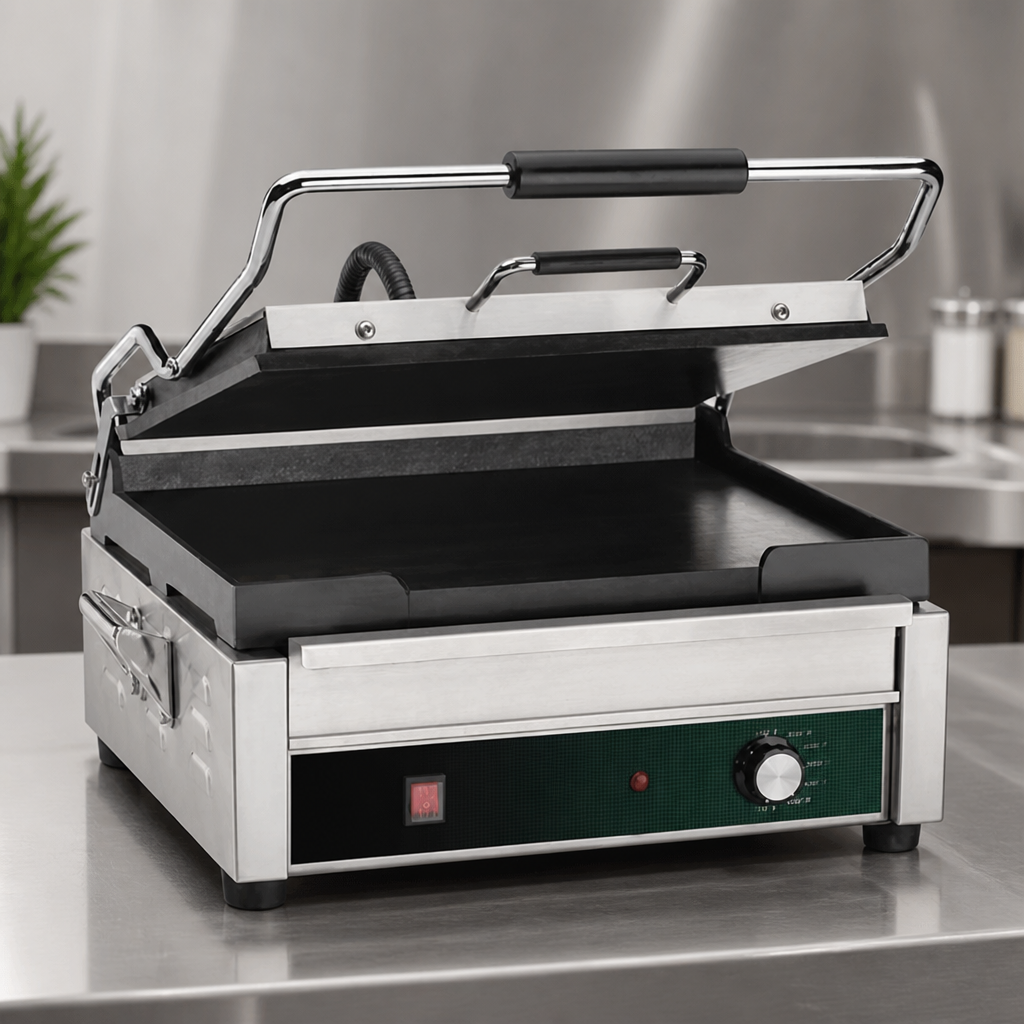 Commercial Contact Grill 350x350mm Cooking Area Heavy Duty