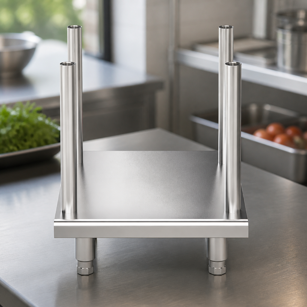 Commercial Grill Stand with Adjustable Legs and Undershelf