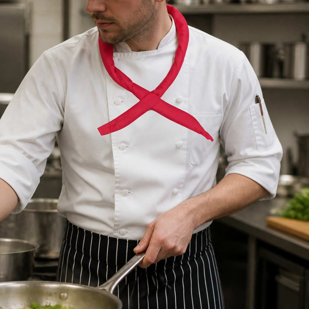 Red Cotton Neckerchief for Chefs - Comfortable Headwear