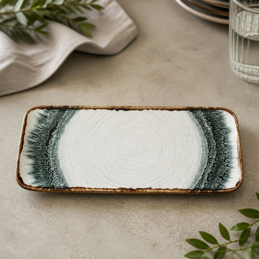 Commercial Organic Rectangular Plates 346x156mm 6 Pack