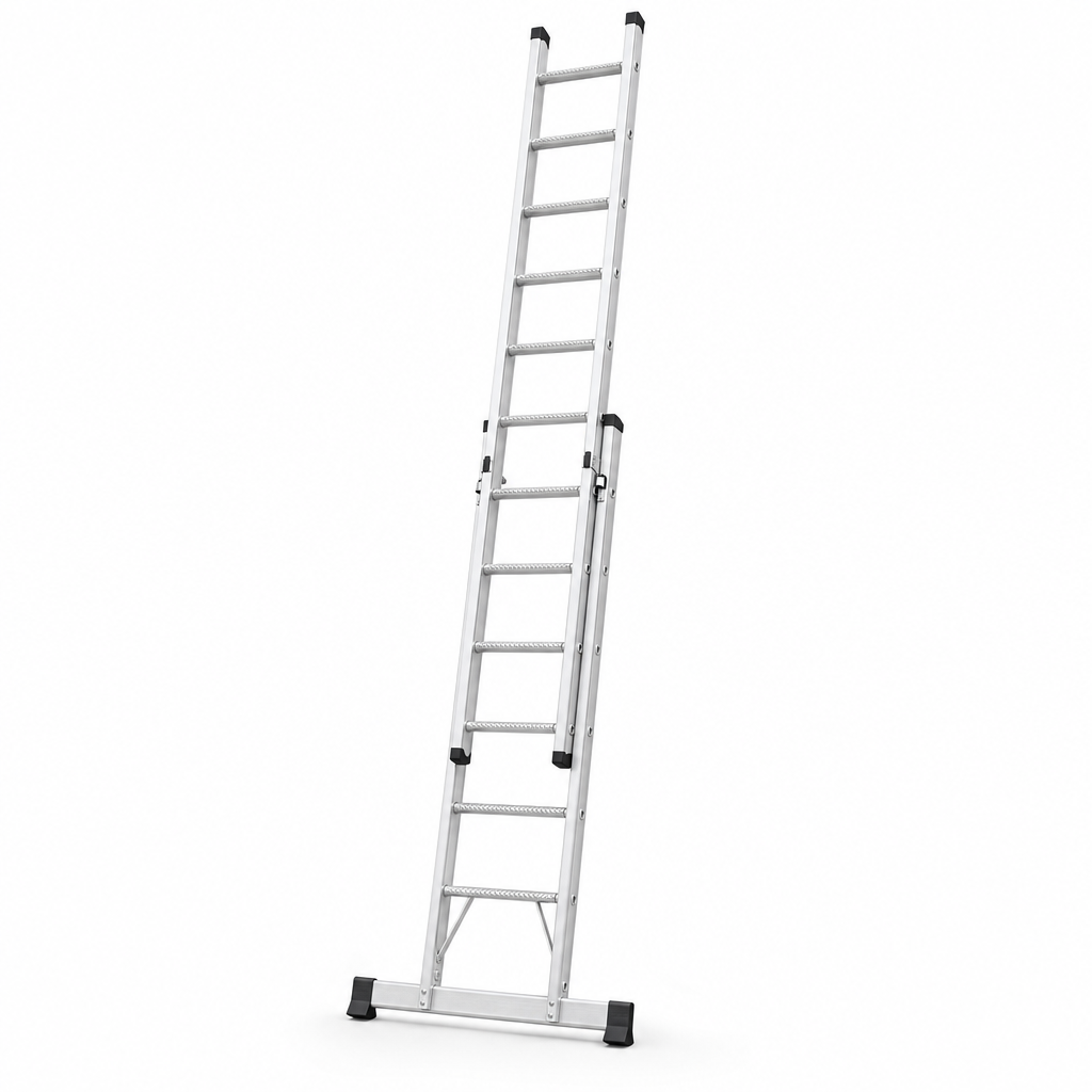 Aluminium Double Extension Ladder with Safety Treads