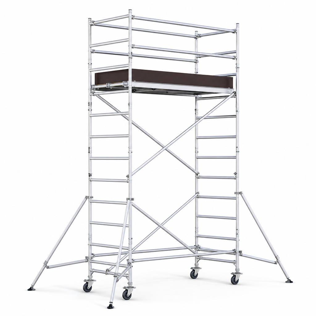 Aluminium Mobile Scaffold Tower with Guardrails