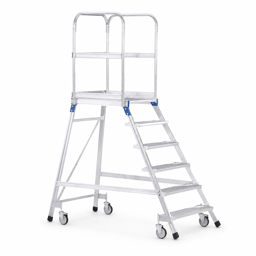Aluminium Mobile Work Platform with Single-Sided Steps